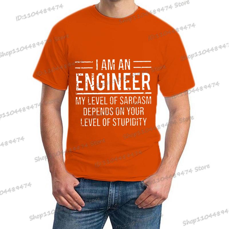 "I Am An Engineer" Graphics Men's Clothing Summer Fashion Funny Engineer Slogan Tops Tees Short Sleeve Hippie Homme Camiseta