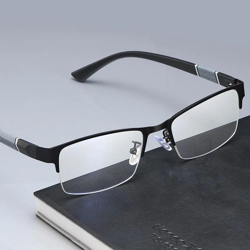 Half Frame Metal Business Eyeglasses Anti-Blue Myopia Eyewear Outdoor Travel Smart Color Changing Photochromic Sun Glasses Quality