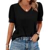 Womens Tops Short Sleeve Shirts Buttons V Neck Spring Fashion Summer Outfits Plus Size Blouses Dressy Casual