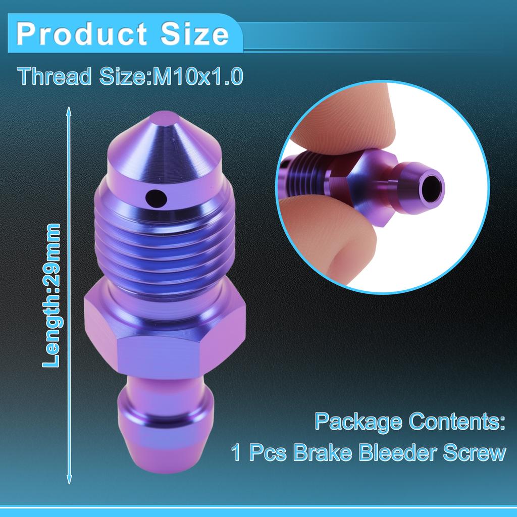UXCELL 1 Pcs Gold Tone Brake Bleeder Screws M10x1.0-29 mm Titanium Alloy Titanium Brake Bleeder Screws for Enhanced Brake System