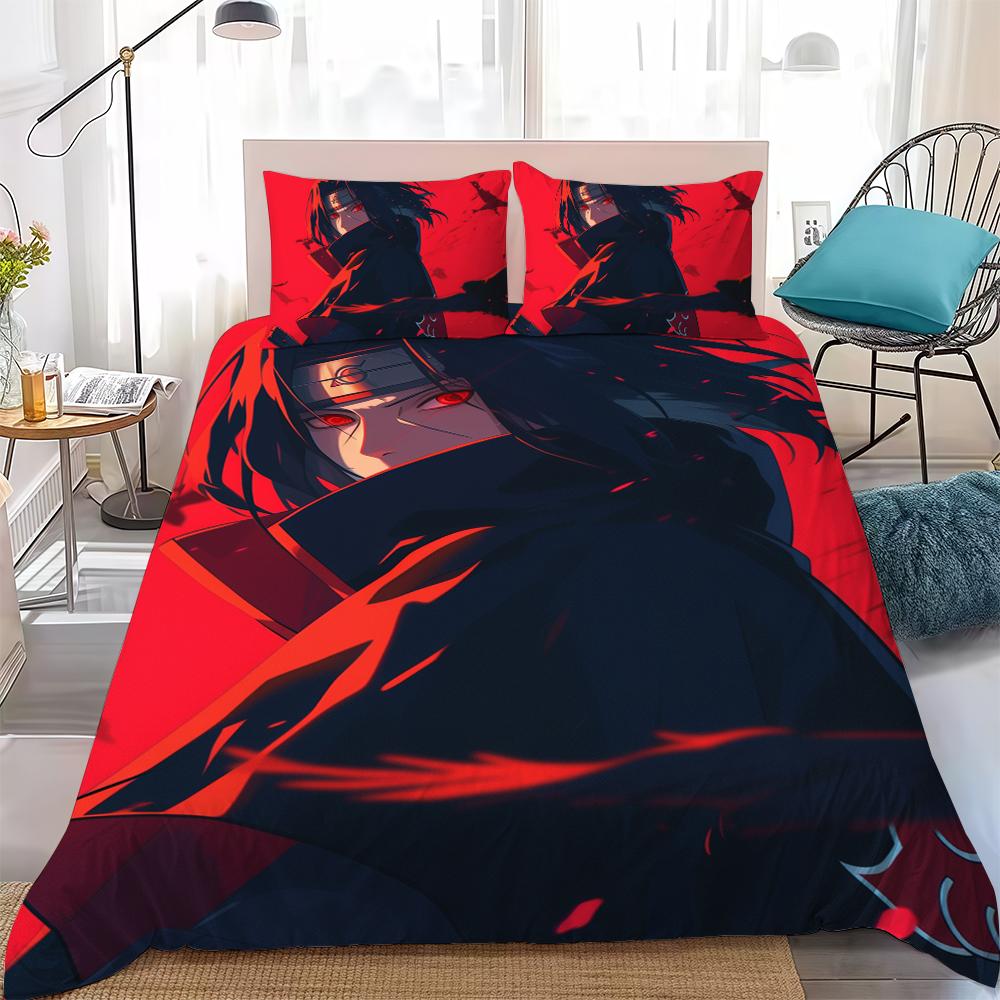 N-NARUTO Anime Fashion Duvet Cover Set Home Style Bedding Soft Laundry Cotton Bed 3 Piece Set Student Dormitory Gift