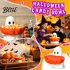 Resin Table Centerpiece Halloween Candy Bowl Pumpkin Ghost Shaped Dish Spooky Serving Novelty Snack Tray for Cookie Dessert Party Trick