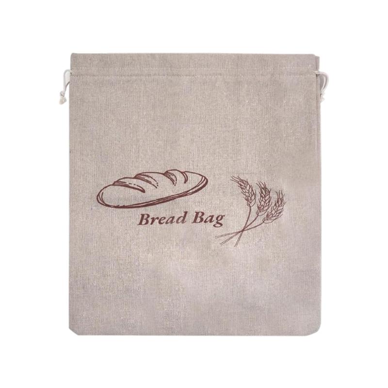 Льняной мешок для хлеба с завязкой и вкладышем, пищевой мешок для хранения домашней закваски, влагонепроницаемый контейнер для хлеба