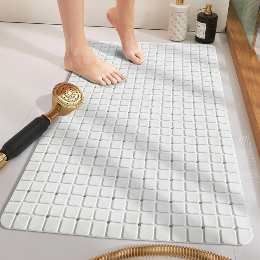 Hollow Design Bathroom Non-Slip Mat Foldable Suction Cup Anti-Slip Bath Mat Soft Double Anti-Slip Drainable Floor Mat