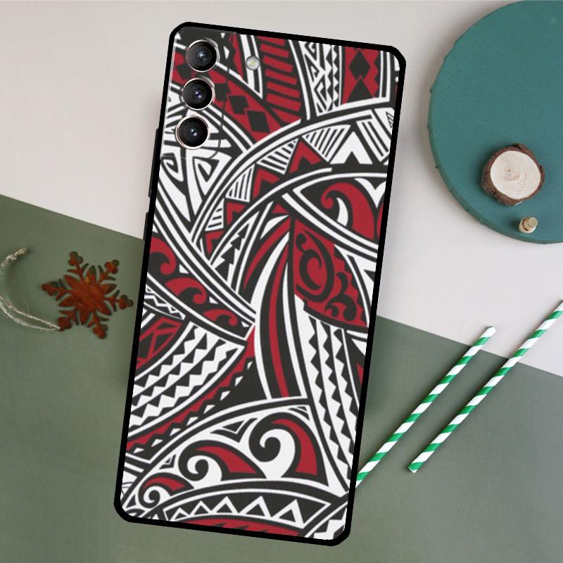 Maori Tribal Samoan Polynesian Print Phone Case For Samsung Galaxy S26 S23 Ultra S20 S21 S22 S24 S25 Plus S10 S25 FE Back Cover