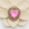 10 Pieces of High-end 21 * 22MM Inlaid Mocha Peach Heart Diamonds, Suitable for Weddings, Bow Decorations, and Invitation Letter