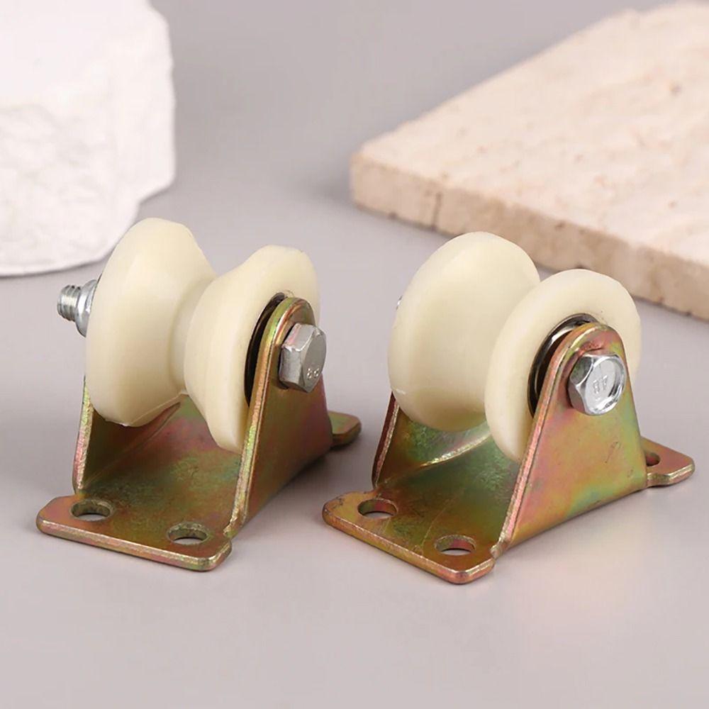 

1Pcs New Grooved Nylon Bearing Pulley 30U/V With Stand Heavy Duty Rollers 30mm 45# Rigid Caster Sliding Heel Tool U-30mm