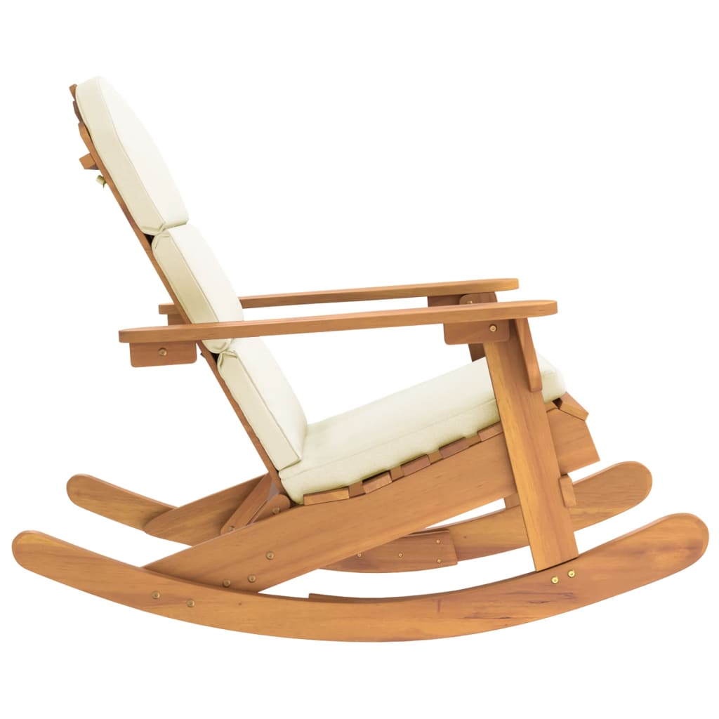 Vidaxl Adirondack Rocking Chair With Cushions, Solid Acacia Wood
