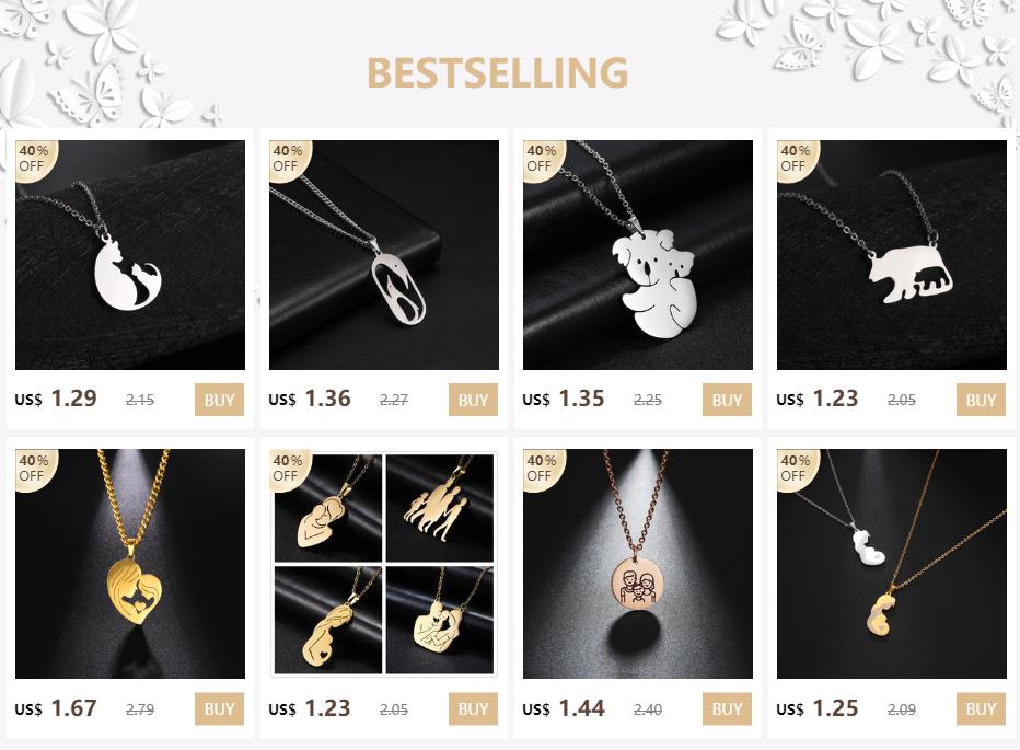 Cazador 2026 Elephant Mother Daughter Pendant Necklace for Women Cute Animal Neck Chain Stainless Steel Jewelry Gift Wholesale