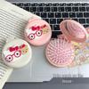 Cartoon KT Cat Folding Comb and Mirror - Portable Mini Air Cushion Massage Comb for Women's Hairstyling