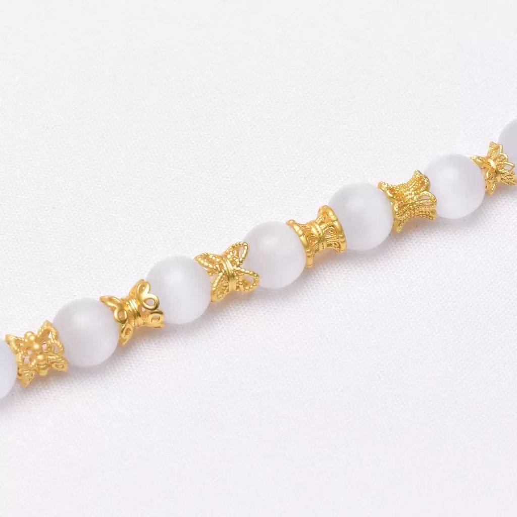 Double-Sided Gold-Plated Hollow Flower Beaded DIY Bracelet/Necklace