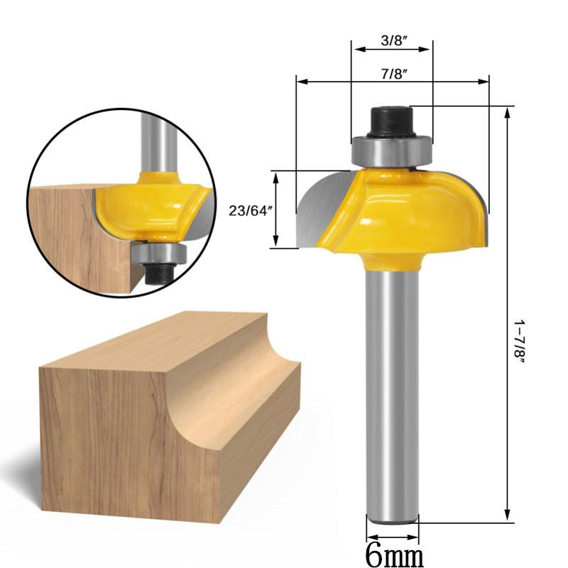 6pcs Router Bit Set 6mm 1/4inch Shank Trimming Straight Milling Cutter Wood Bits