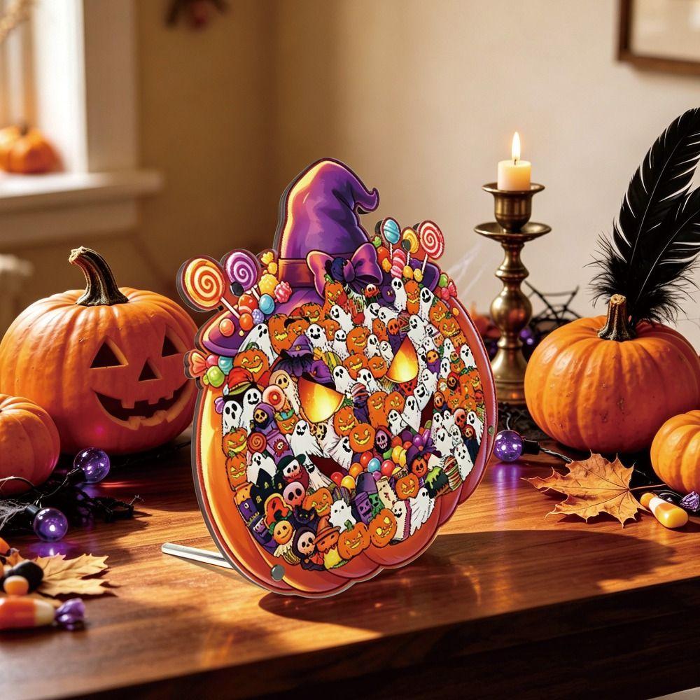 Halloween Theme Cute Ghost-shaped Jigsaw Puzzle 119-piece Cut Ghost Pieces  Home Decor