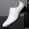 New Men'S Leather Shoes Casual Men Business Shoes Lace Up Dress Footwear Pointed Toe Business Big Size Shoes  Homme