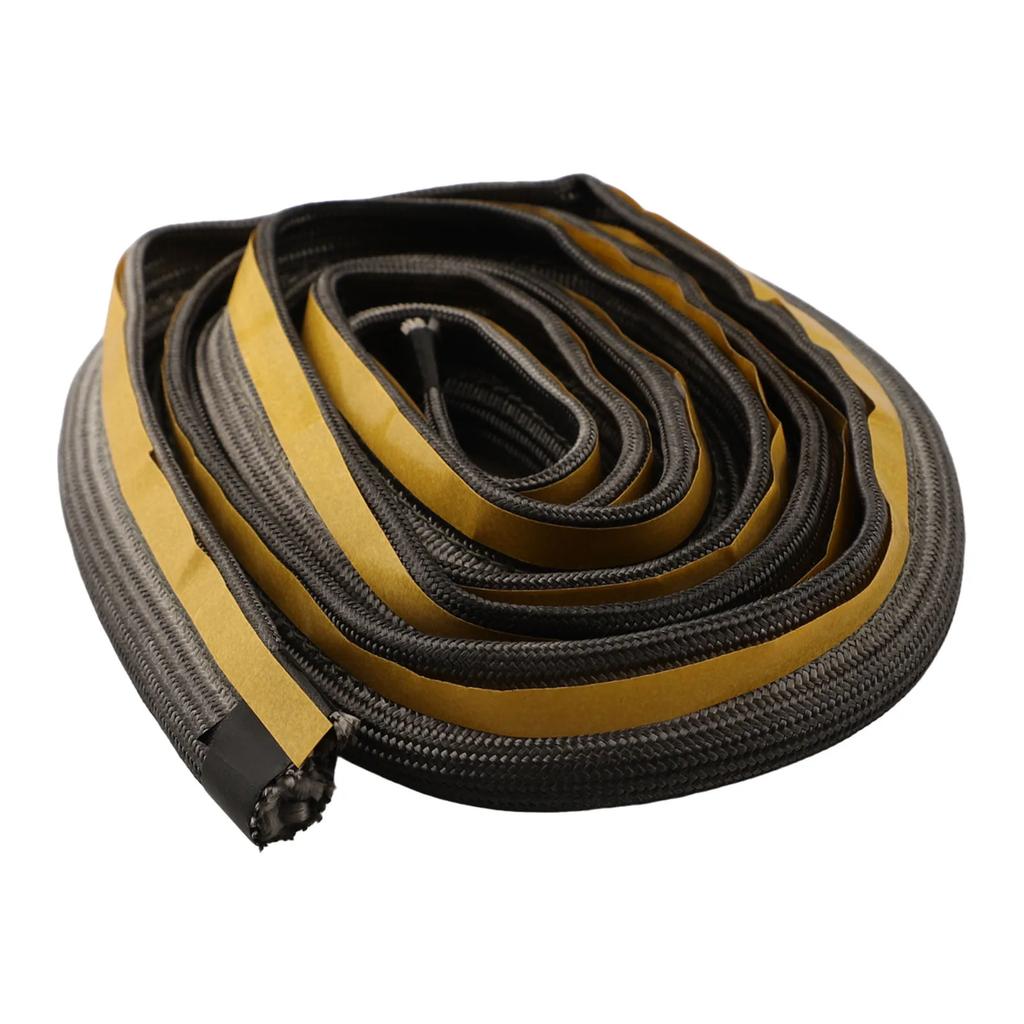 Door Seal Stove Rope Diameter 10mm Fire Glue Glass Yarns Thermal Insulation 550ºC Black Brand New High Quality