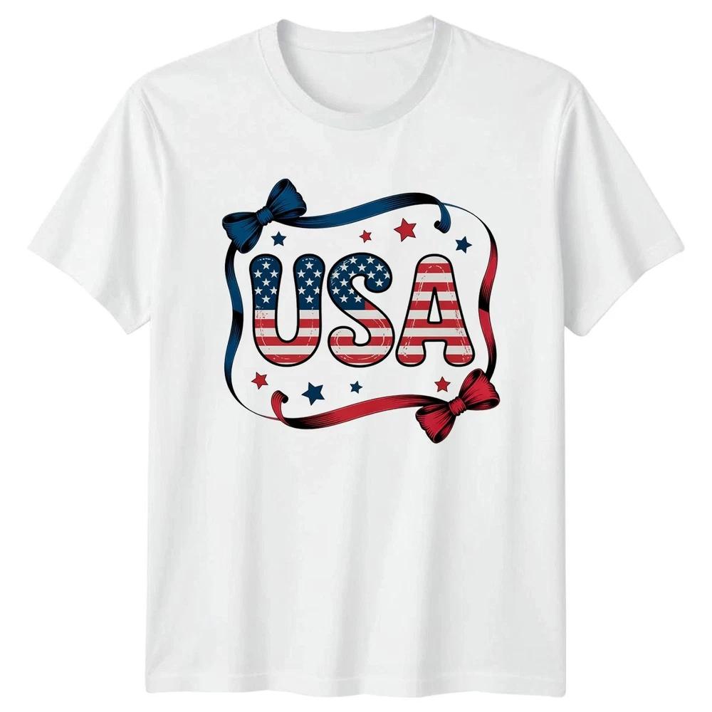 Usa Coquette Bow Unisex T Shirt 4th Of July Gift S