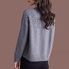 Women's Jacquard Knit Red Sweater Coat - Autumn 2025 Loose Round Neck Cardigan
