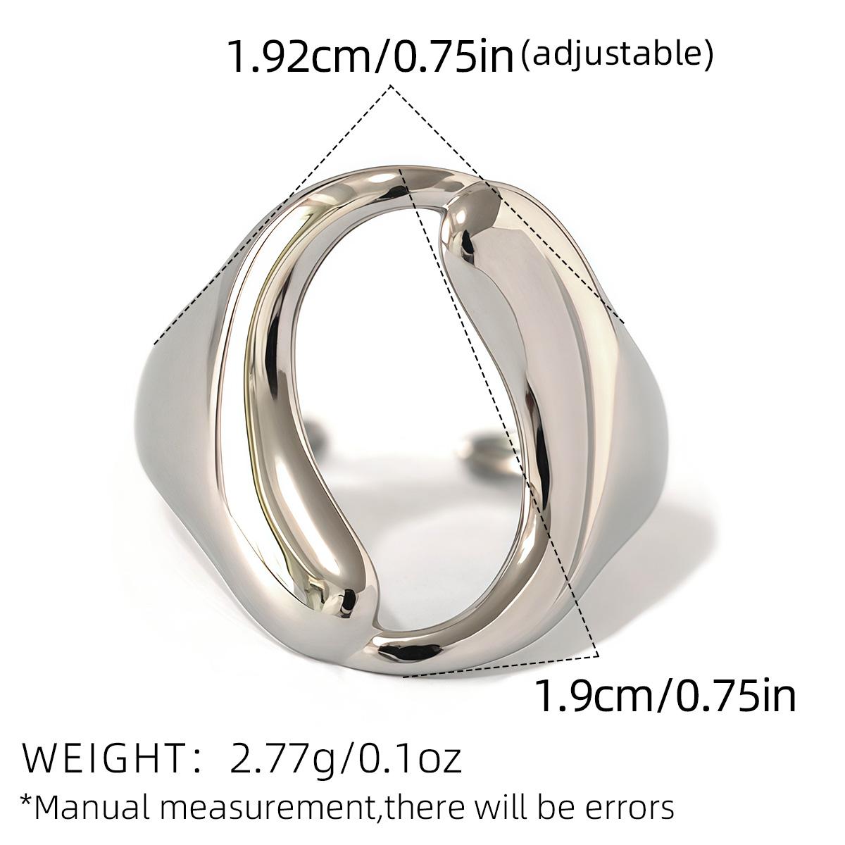 

Fashionable Geometry Design Stainless Steel Rings For Women18K Gold Plated Waterproof Zircon For Daily Wear Vacation Seaside resizable