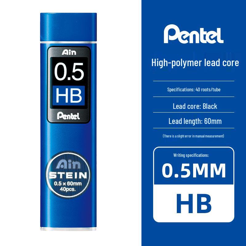 Pentel AIN STEIN High Polymer Mechanical Pencil Lead - Durable, Break-Resistant Graphite 0.5MM