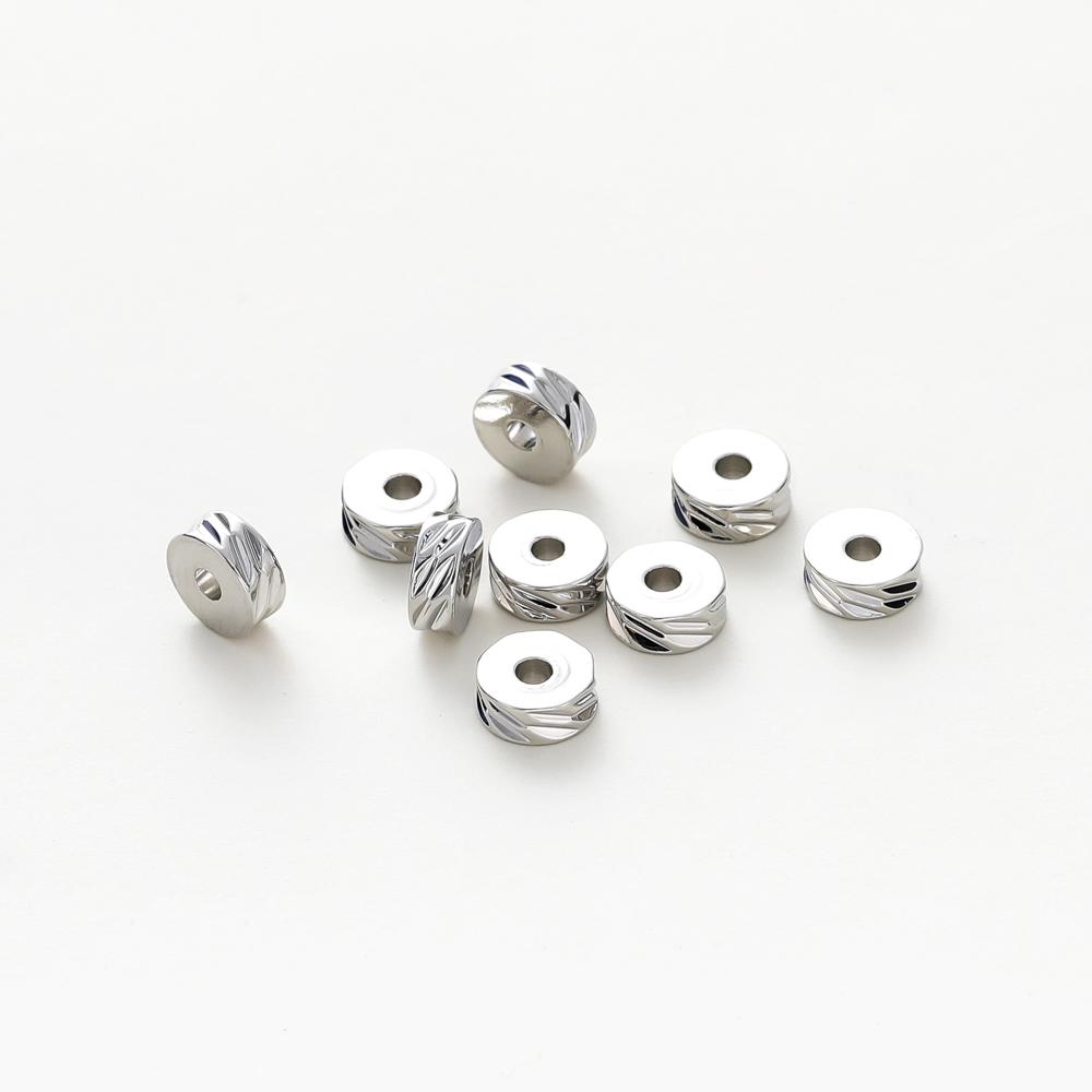 50Pcslot 4Mm 5Mm 6Mm 14K 18K Gold Brass Plating Flat Round Spacer Beads Round Diagonal-Cut Beads Diy Jewellery Making Supplies
