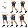 Men's Slim-Fit Camouflage Breathable Summer Fitness Shorts with Zipper Pockets, Mid-Length, Multi-Color Print