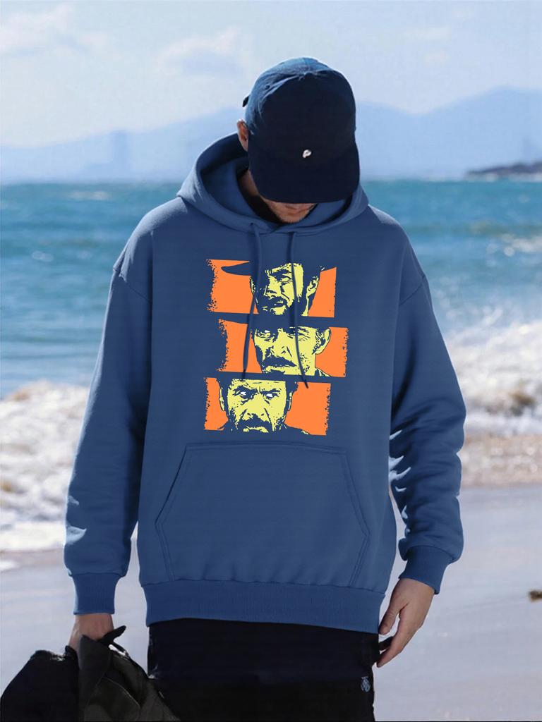 Three Golden Men Printing Man Hoody Multicolor Pocket Hoodies Casual Fleece Hoodie Unisex Comfortable Hip Hop Male Pullovers