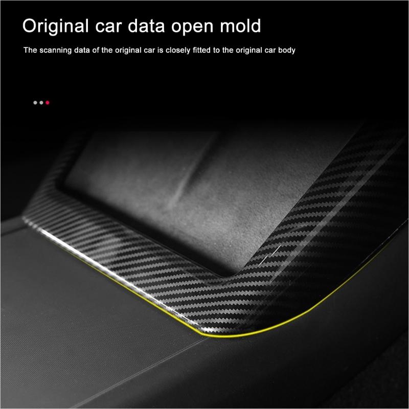 Upgrades Carbon Fiber Charging Dock Frame Multifunction Charging Center Trim Strips Car Spare for Vehicle Center Console