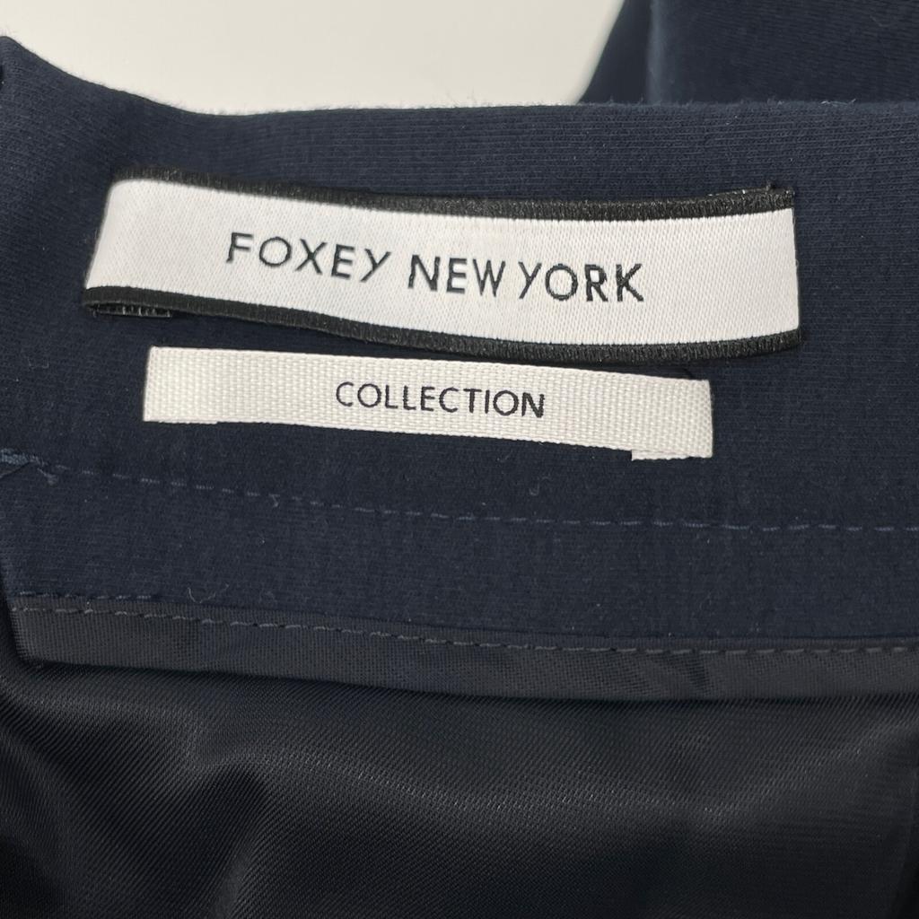 FOXEY NEW YORK 36609 Navy Cotton Jersey Suiting Pants Culottes/Bottoms Bottoms 38 NavyUsed