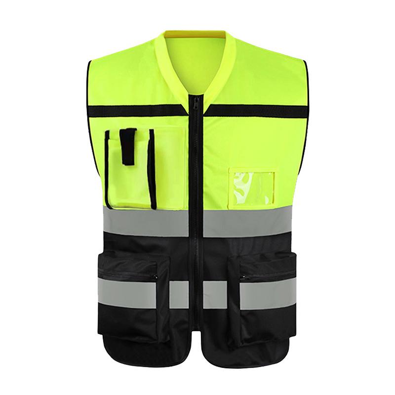 High Visibility Multi Pocket Oxford Fabric  Safety Vest for Night Riding Safety Vest