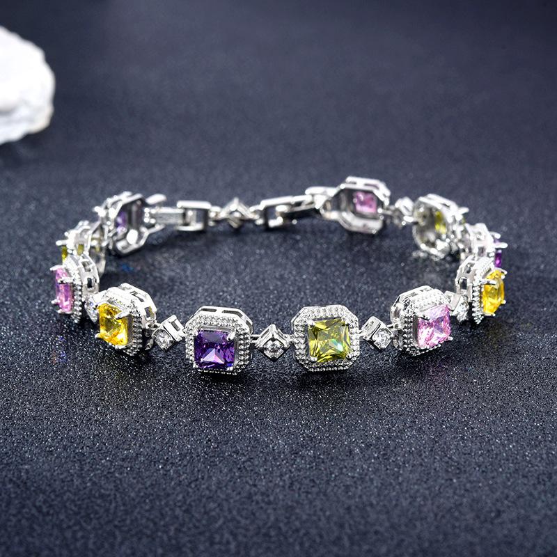Adjustable Color Zircon Bracelet Women'S Full Diamond Color Treasure Bracelet