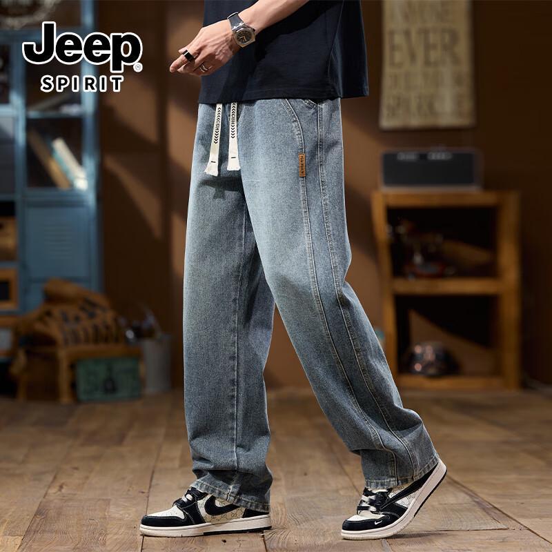 JEEP SPIRIT Men's Relaxed Fit Straight-Leg Jeans