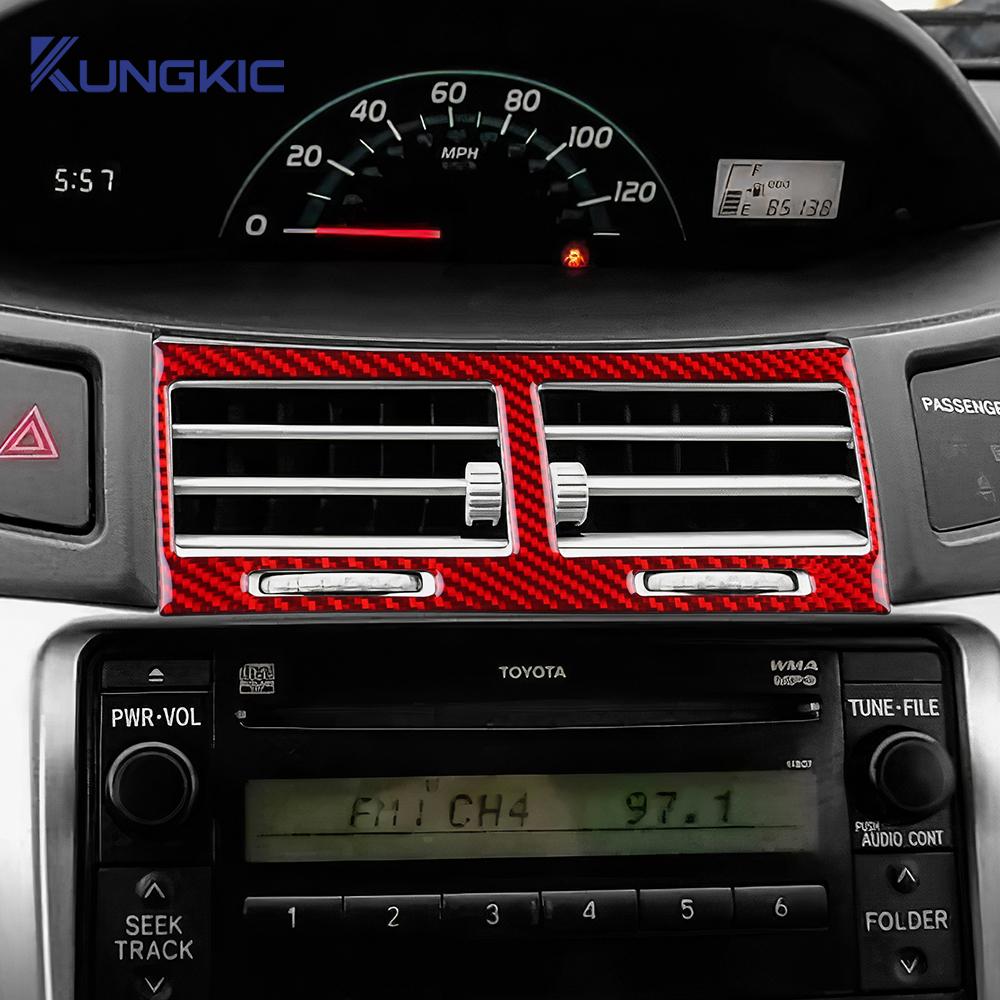 Real Soft Carbon Fiber Sticker For Toyota Yaris 2006 2007 2008 2009 2010 2011 LHD RHD Car Central Control Air Outlet Accessories