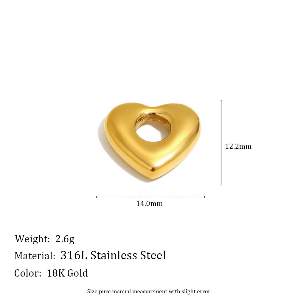 MamacitaSlay 316L Stainless Steel Hollow Heart Pendant Earrings Necklace DIY Accessories Waterproof 18K Gold Plated Jewelry Gift