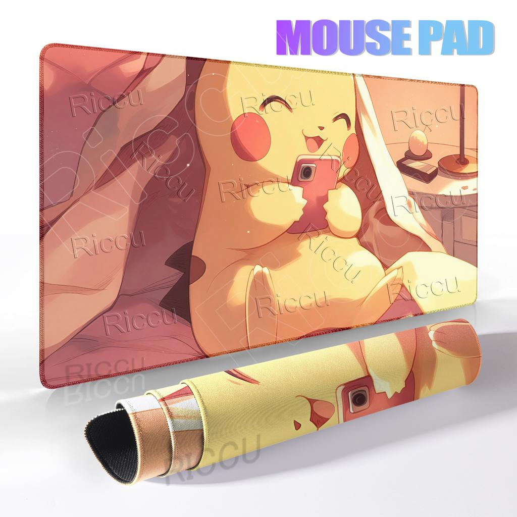 Pikachu Extended Gaming Mousemat Big Size Desk Carpet Non-Slip Rubber PC Keyboard Rug Anime Pokemon Mousepad for E-Sports Gamer