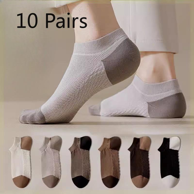 

10 пар мужских весенне-летних сетчатых носков с низким подъемом, дезодорирующих, плетеных, коротких, из хлопка 10 Pairs