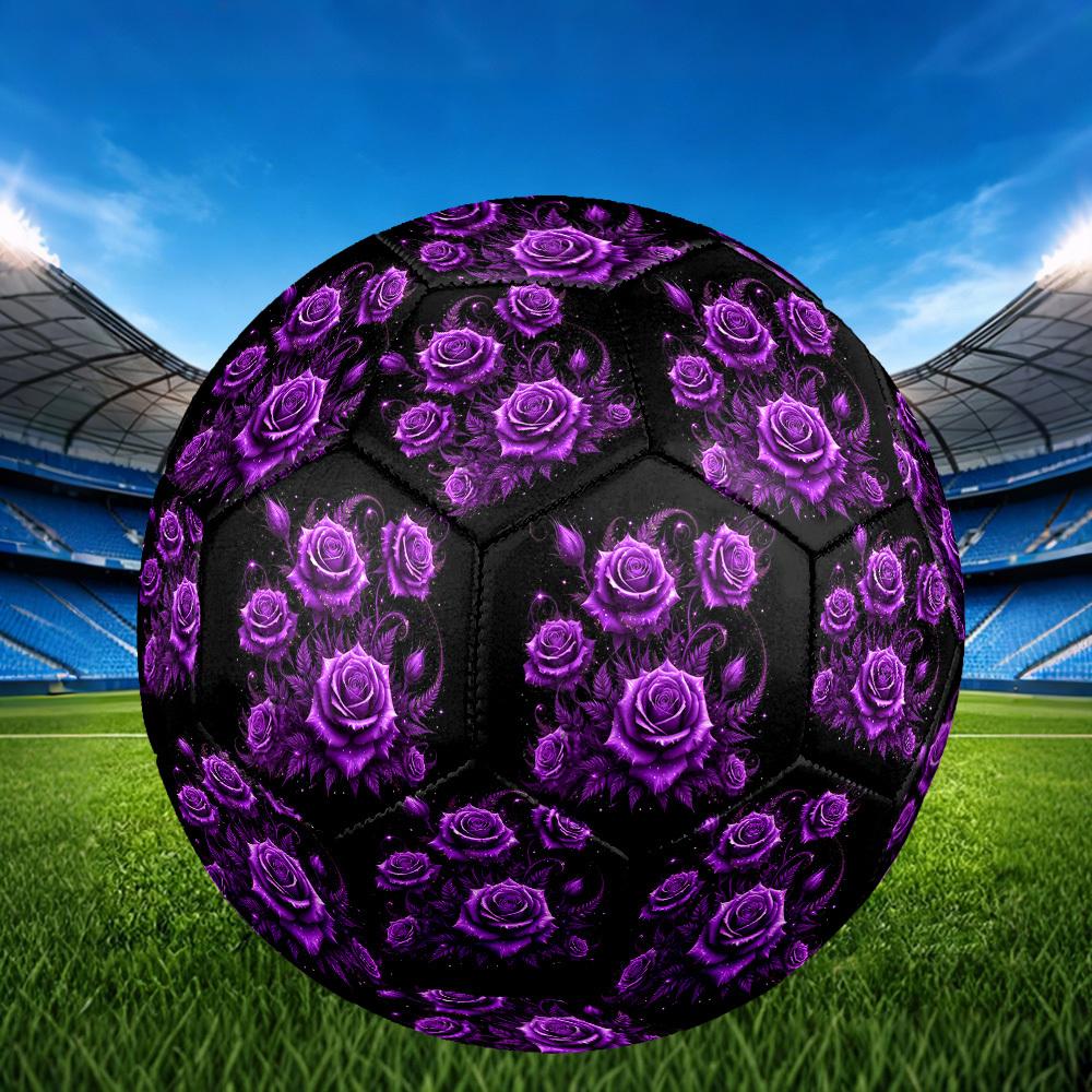 1 Stück Lila Rose Fantasy Größe 5 Fußball Professionelles Spiel Training Fußball Indoor & Outdoor Sportball Leicht Haltbar m6558