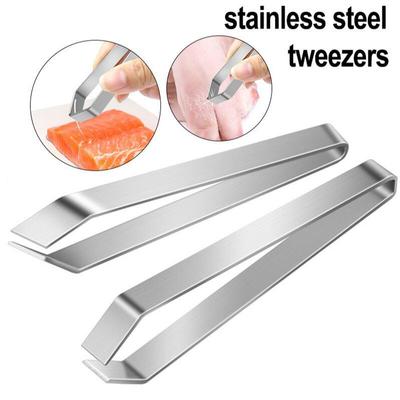 Stainless Steel Fish Bone Tweezers Pincer Clip Puller Remover Tongs Fish Bone Plucking Clamp Kitchen Gadgets Tools