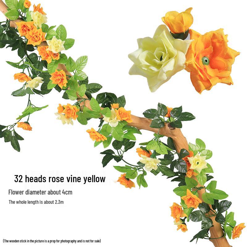 Rattan Vine Decorative Fake Leaves for Ceiling and Pipe Covering