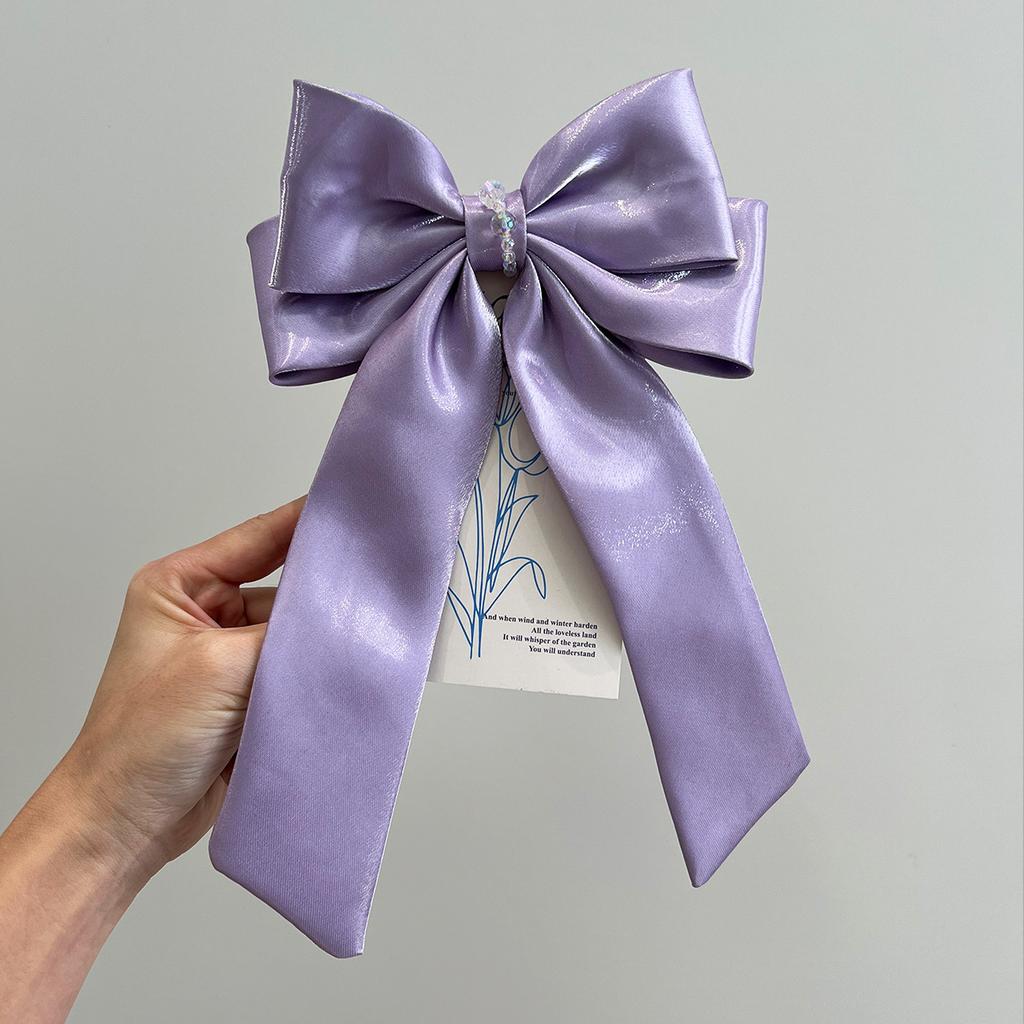 Summer Colorflu Silk Satin Bow Barrette Hair Pin Adult Hair Accessories Hair Jewley
