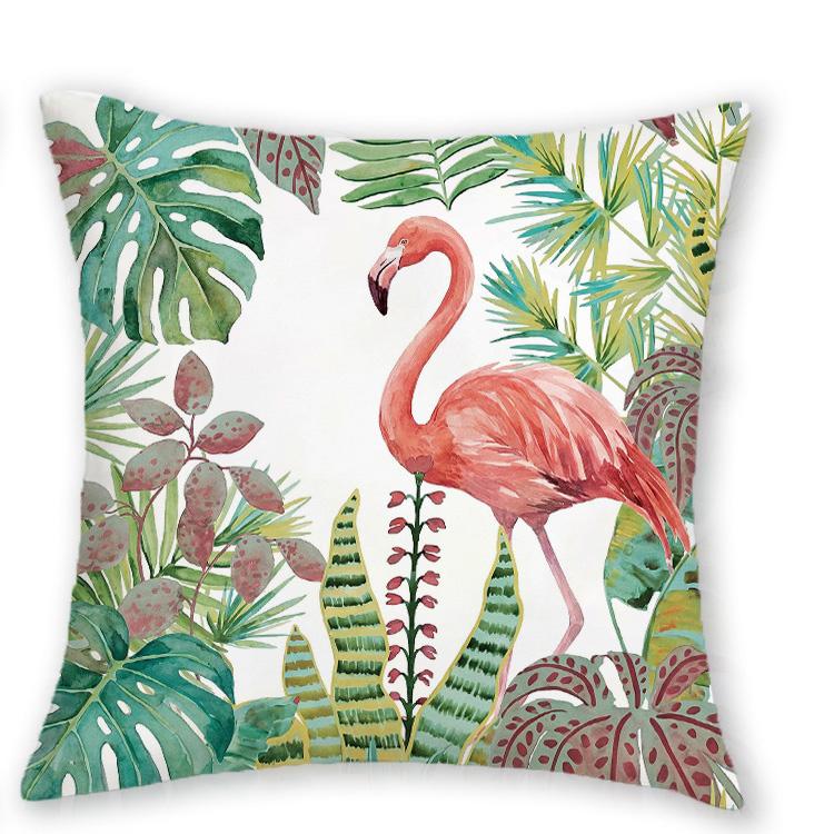 

1/4pcs Tropical Flamingo Palm Leaf Watercolor Throw Pillow Covers Decorative Jungle Botanical Cushion Cases for Home 45x45cm-1pcs