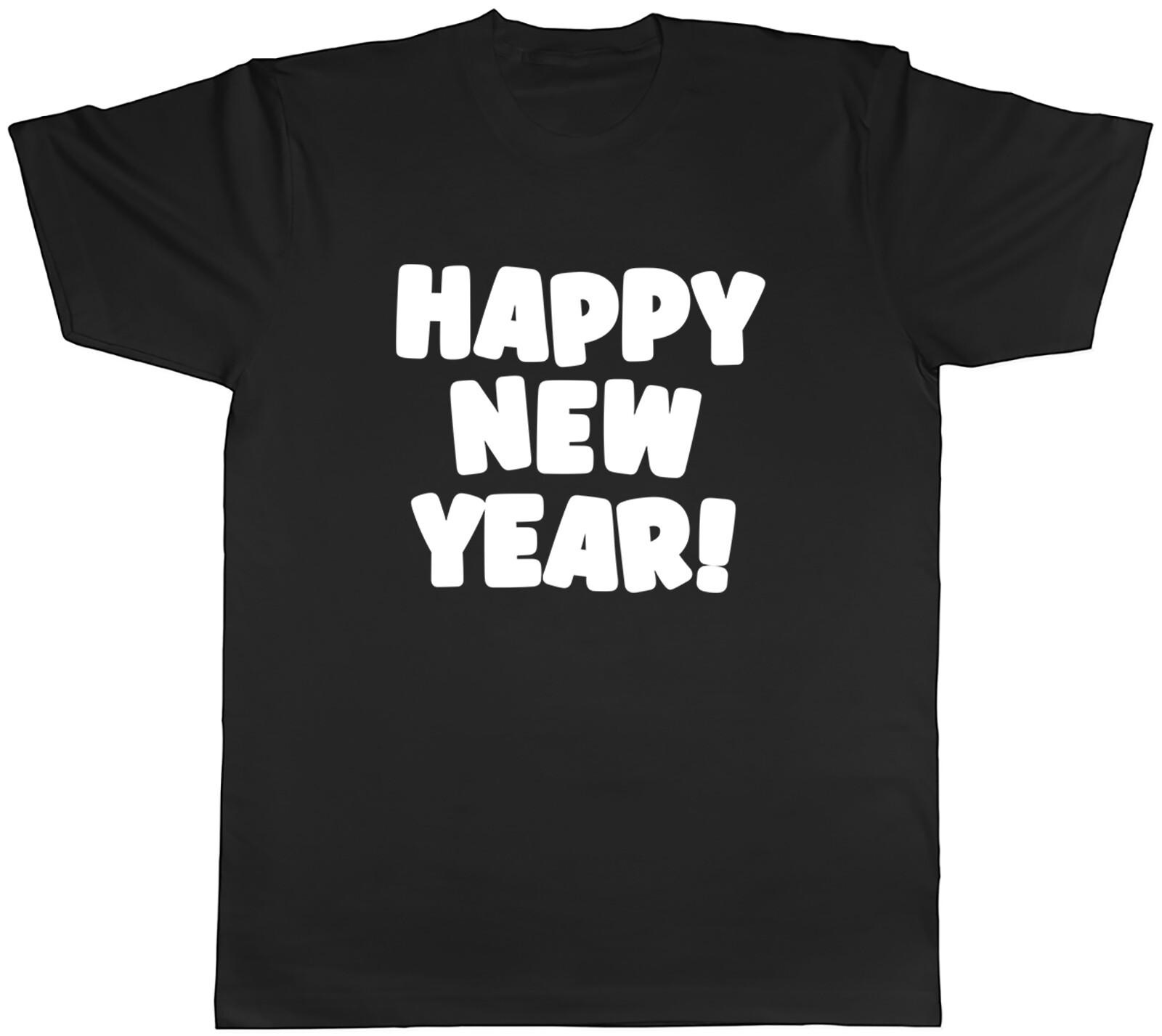 Happy New Year- Black Mens Unisex T-Shirt Tee S