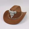 European and American big pearl rhinestone bright diamond western cowboy top hat men and women travel party casual jazz hat felt hat
