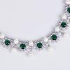 Nuevo glamour de lujo deslumbrante perla circonita conjunto de joyería para mujer collar pendientes regalo para fiesta boda graduación vestido M-361