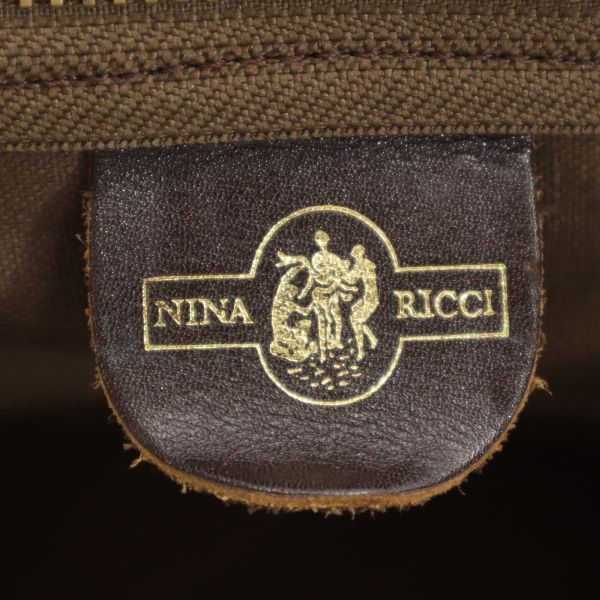 Nina Ricci Overall Handle Boston Bag Brown Key Charm with Pouch Women Used