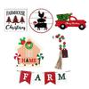Christmas Farm Layered Tray Decors Set Farmhouse Wood Decorative Ornaments Country Tray Tiered Decorations New Year Gift