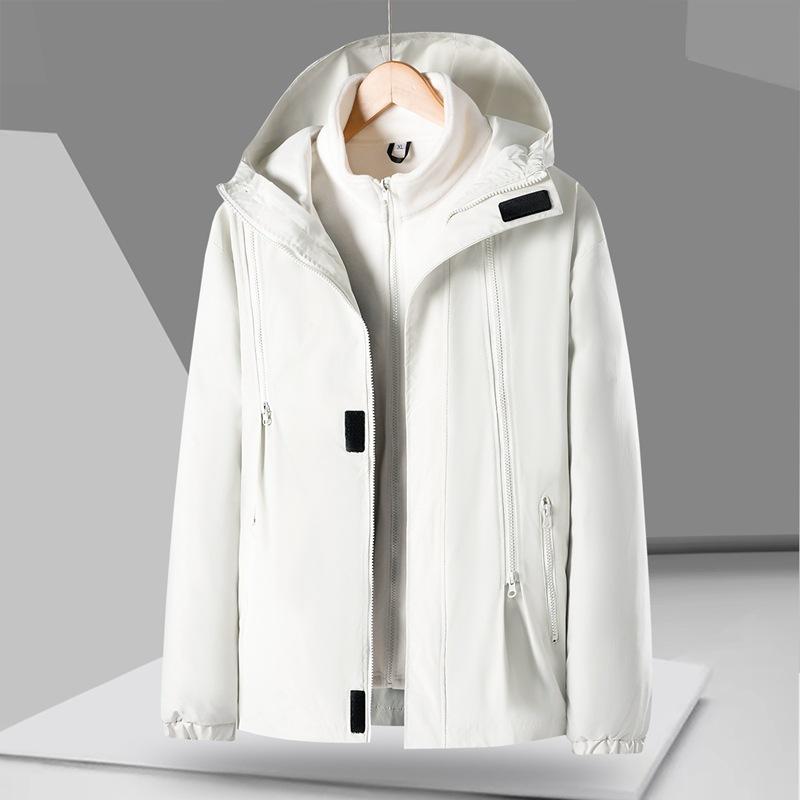 Three-in-one Outdoor Hooded Jacket Jacket for Men In Autumn and Winter, Two-piece Windproof and Warm Men's Clothing