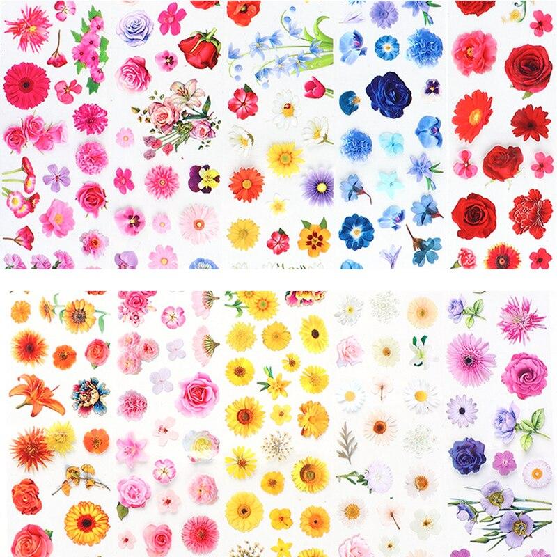 10ks/sada Fólie na nehty Květinová krajka Leopard Mramor Samolepky na nehty Obtisky Starry Sky Paper Nail Art Dekorace