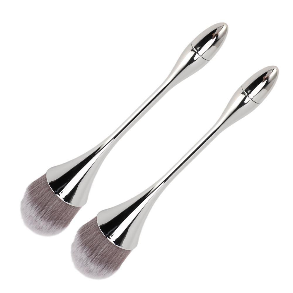 2pcs Multipurpose Nail Art Powder Brush Ergonomic Handle Powder Remover Brush For Manicure Use