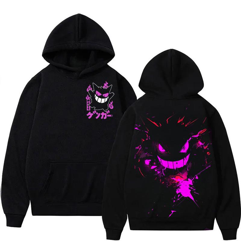 Pokémon Super Cute Gengar Anime Printed Cotton Hoodie Men's and Women's AutumnWinter New Harajuku Large Size Casual Sweater Top