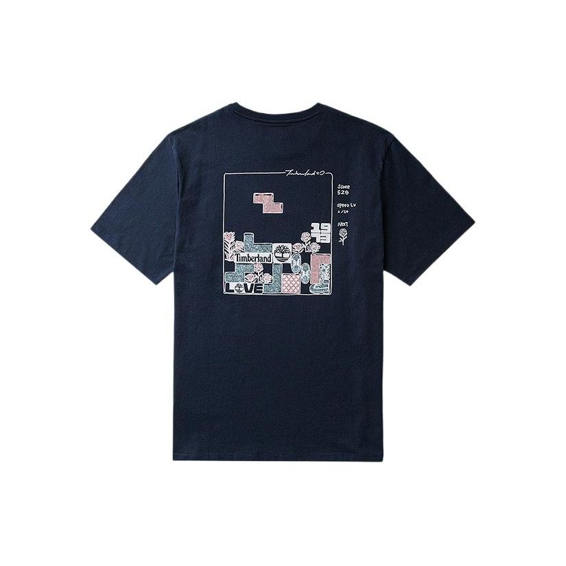 

Timberland Printed Casual Round Neck Short Sleeve T-Shirt Unisex Tops Deep-Sapphire-Blue A66BB-433 XL